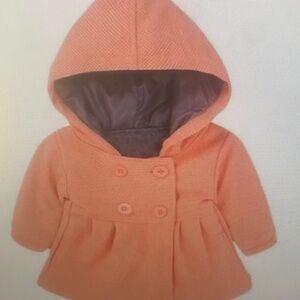 Orange Double-Breasted Kids Coat